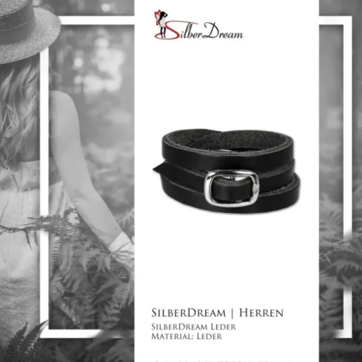 SilberDream Lederarmband schwarz Herren Leder Armband LA2219