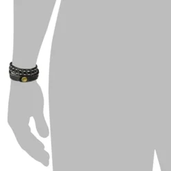 SilberDream Lederarmband Jeansstyle schwarz grau Leder Armband LAP511S