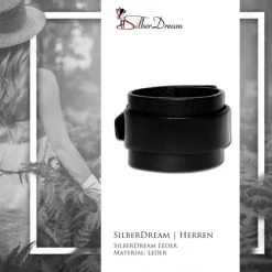 SilberDream Lederarmband schwarz Herren Leder Armband LAP014S