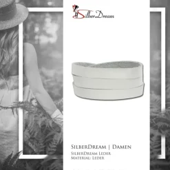 SilberDream Lederarmband weiß Wickelarmband Magnetverschluß LAP561W