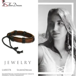 SilberDream Lederarmband braun Herren Leder Armband LA0037B