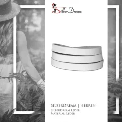 SilberDream Lederarmband weiß Herren Leder Armband LA0127W