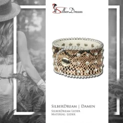 SilberDream Lederarmband braun Zirkonia Damen Leder Armband LAP229B