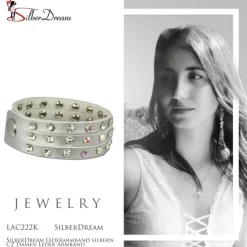 SilberDream Lederarmband silbern CZ Damen Leder Armband LAC222K