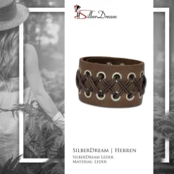 SilberDream Lederarmband braun-antik Herren Kordel-Leder Armband LA5353B