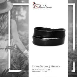 SilberDream Lederarmband schwarz used look Leder Armband LAP518S
