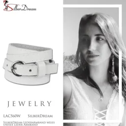 SilberDream Lederarmband weiß unisex Leder Armband LAC560W