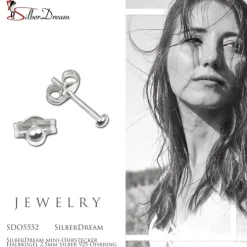 SilberDream mini-Ohrstecker Halbkugel 2,5mm Silber 925 Ohrring SDO5552