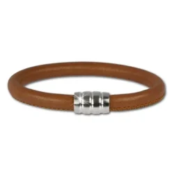 SilberDream Nappa Leder Armband cognac mit 925er Verschluss LS0642