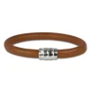 SilberDream Nappa Leder Armband cognac mit 925er Verschluss LS0641