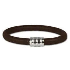 SilberDream Nappa Leder Armband braun 21cm mit 925er Verschluss LS0612