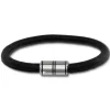 SilberDream Nappa Leder Armband schwarz 20cm Edelstahlverschluss LAB1320