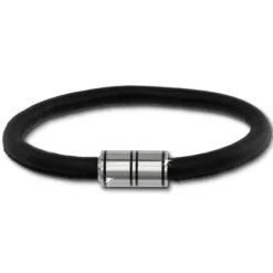 SilberDream Nappa Leder Armband schwarz 20cm Edelstahlverschluss LAB1320