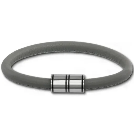 SilberDream Nappa Leder Armband grau 20cm Edelstahlverschluss LAB1020
