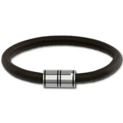 SilberDream Nappa Leder Armband braun 18cm Edelstahlverschluss LAB1118