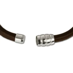 SilberDream Nappa Leder Armband braun 21cm mit 925er Verschluss LS0612