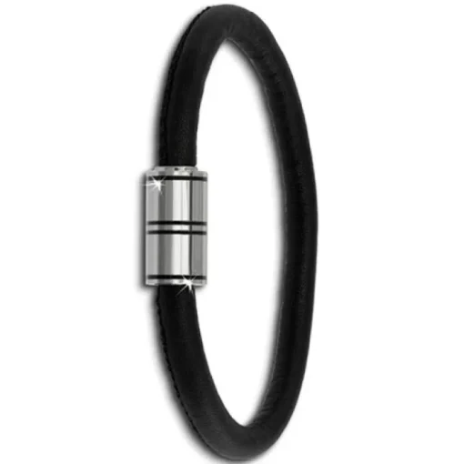 SilberDream Nappa Leder Armband schwarz 20cm Edelstahlverschluss LAB1320