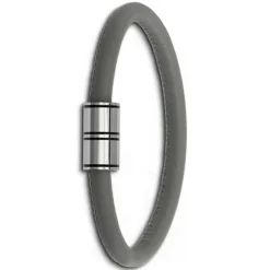 SilberDream Nappa Leder Armband grau 20cm Edelstahlverschluss LAB1020