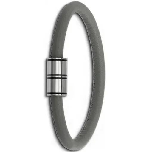 SilberDream Nappa Leder Armband grau 20cm Edelstahlverschluss LAB1020