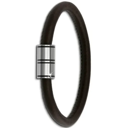 SilberDream Nappa Leder Armband braun 22cm Edelstahlverschluss LAB1122