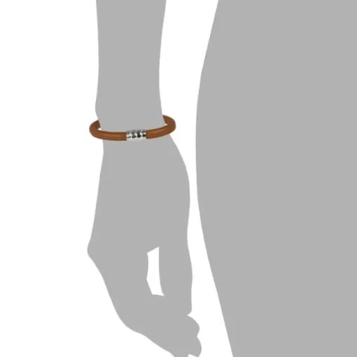 SilberDream Nappa Leder Armband cognac mit 925er Verschluss LS0641