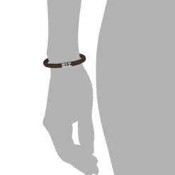 SilberDream Nappa Leder Armband braun 21cm mit 925er Verschluss LS0612