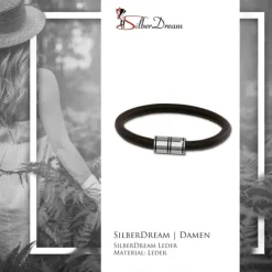 SilberDream Nappa Leder Armband braun 20cm Edelstahlverschluss LAB1120