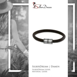 SilberDream Nappa Leder Armband braun 22cm Edelstahlverschluss LAB1122
