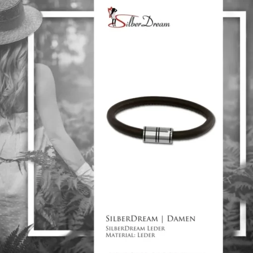 SilberDream Nappa Leder Armband braun 22cm Edelstahlverschluss LAB1122