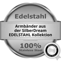 SilberDream Nappa Leder Armband grau 20cm Edelstahlverschluss LAB1020