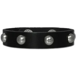 SilberDream Nieten-Lederarmband schwarz Unisex Leder Armband LAC561S