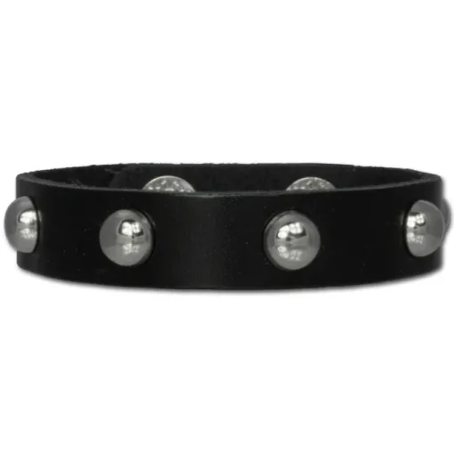 SilberDream Nieten-Lederarmband schwarz Unisex Leder Armband LAC561S