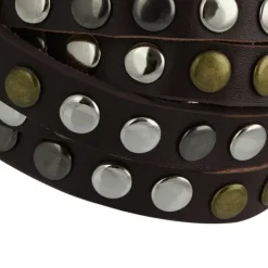 SilberDream Nieten-Lederarmband Wickeloptik braun Leder Armband LAP087B
