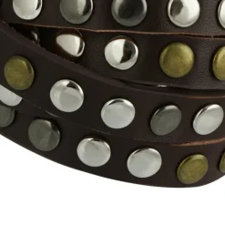 SilberDream Nieten-Lederarmband Wickeloptik dunkelbraun Leder Band LAP087N