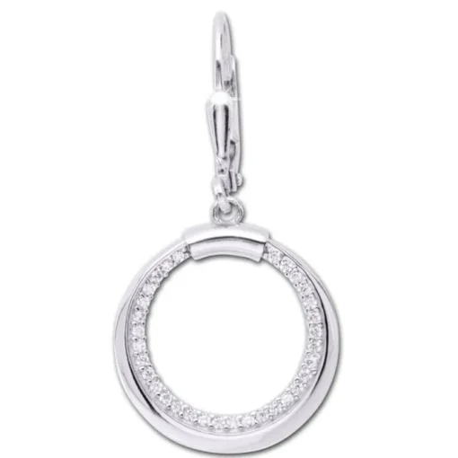 SilberDream Ohrhänger - Round - Zirkonia 925er Silber Damen SDO4392W