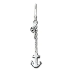 SilberDream Ohrhänger Anker Zirkonia weiß 925 Silber Damen Ohrring SDO8811W