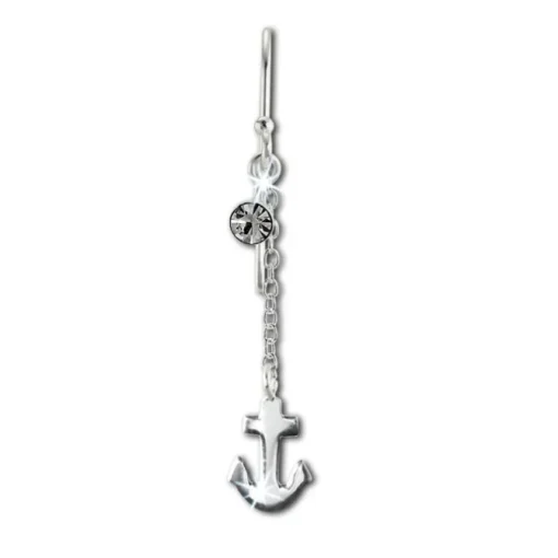 SilberDream Ohrhänger Anker Zirkonia weiß 925 Silber Damen Ohrring SDO8811W