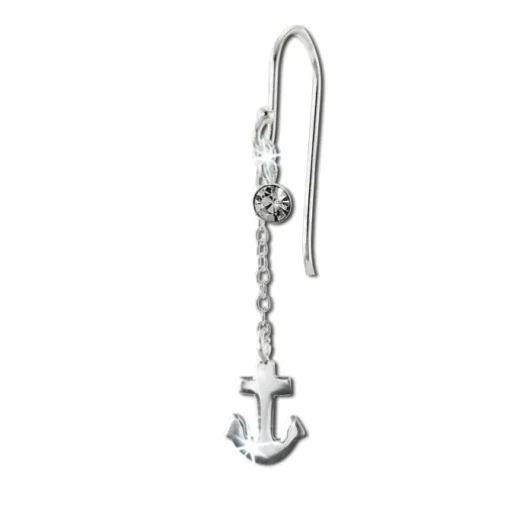 SilberDream Ohrhänger Anker Zirkonia weiß 925 Silber Damen Ohrring SDO8811W