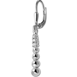 SilberDream Ohrhänger Balls Zirkonia weiß 925 Silber Damen Ohrring SDO4440W