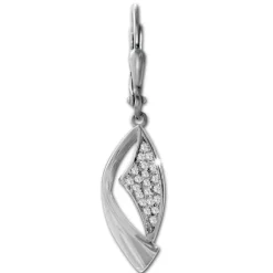 SilberDream Ohrhänger Banner Zirkonia weiß 925 Sterling Silber Damen SDO4377W