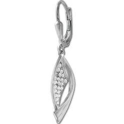 SilberDream Ohrhänger Banner Zirkonia weiß 925 Sterling Silber Damen SDO4377W