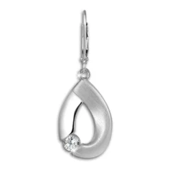 SilberDream Ohrhänger Big Zirkonia weiß 925 Silber Ohrring SDO4290W