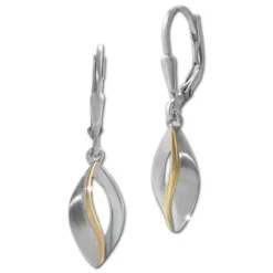 SilberDream Ohrhänger Blatt bicolor 925 Sterling Silber Damen SDO4386T