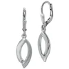 SilberDream Ohrhänger Blatt Zirkonia weiß 925 Sterling Silber Damen SDO4380W