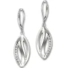 SilberDream Ohrhänger Blatt Zirkonia 925er Sterling Silber Damen SDO4348W