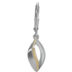 SilberDream Ohrhänger Blatt bicolor 925 Sterling Silber Damen SDO4386T
