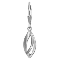 SilberDream Ohrhänger Blatt Zirkonia weiß 925 Sterling Silber Damen SDO4394W