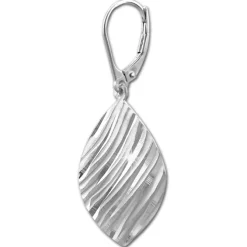 SilberDream Ohrhänger Blatt diamantiert 925er Silber Damen Ohrring SDO4320J