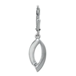 SilberDream Ohrhänger Blatt Zirkonia weiß 925 Sterling Silber Damen SDO4380W