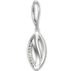 SilberDream Ohrhänger Blatt Zirkonia 925er Sterling Silber Damen SDO4348W